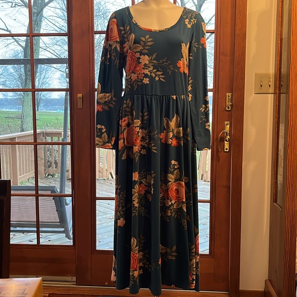 LuLaRoe floral fit and flare maxi XL - Picture 1 of 9